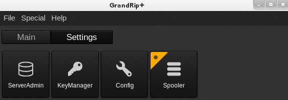 Spooler icon in the Settings tab